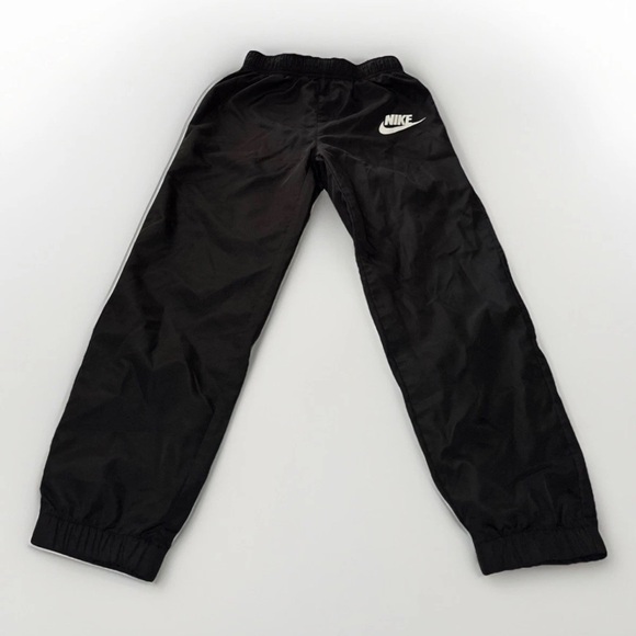 Nike Kids Size L (6-7) Windbreaker Track Jogger Pants Black Drawstring Waist - Picture 1 of 4